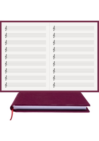 Müzik Nota Defteri (Sol Anahtarlı) - Yıllık Planner El Dikişi (A/5) fırsatları