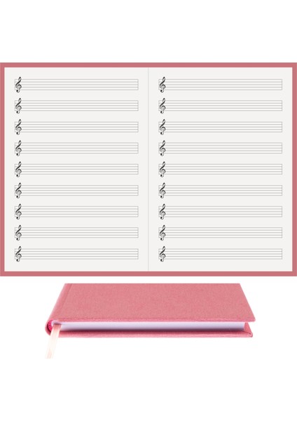 Müzik Nota Defteri (Sol Anahtar Çift Kesik Çizgi) - Yıllık Planner El Dikişi (A/5) fırsatları