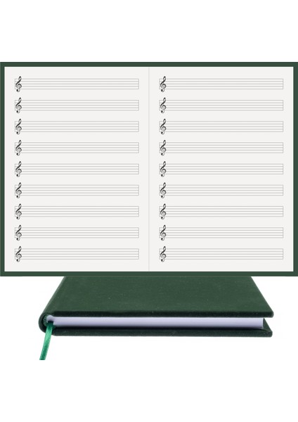 Müzik Nota Defteri (Sol Anahtar Çift Kesik Çizgi) - Yıllık Planner El Dikişi (A/5) fırsatları