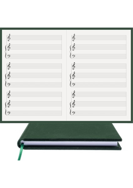 Piyano Nota Defteri (Sesli Sol Fa Anahtarlı Tırnaklı) - Planner El Dikişi (A/5) fırsatları
