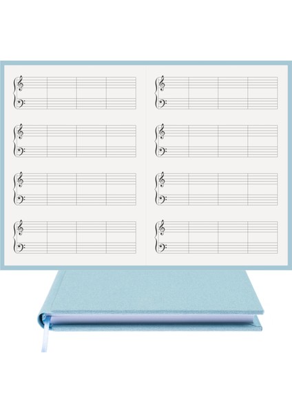 Piyano Nota Defteri (Sol Fa Anahtarlı Kesik Çizgili) - Planner El Dikişi (A/5) fırsatları