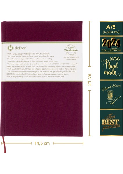 Piyano Nota Defteri (Fa Sol Fa Anahtarlı Tırnaklı) - Planner El Dikişi (A/5) modelleri