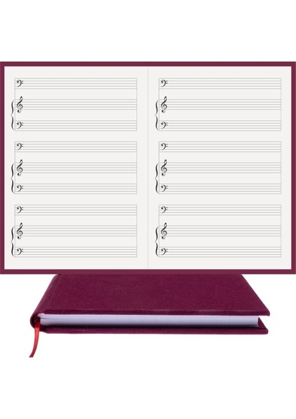 Piyano Nota Defteri (Fa Sol Fa Anahtarlı Tırnaklı) - Planner El Dikişi (A/5) fırsatları