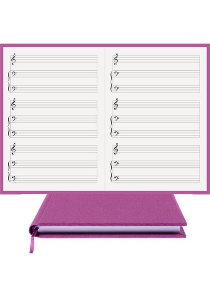 Piyano Nota Defteri (Sol Fa Fa Anahtarlı Tırnaklı) - Planner El Dikişi (A/5) fırsatları