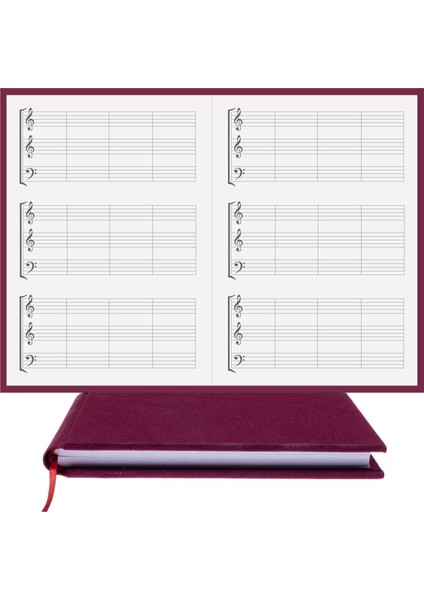 Piyano Nota Defteri (Sol Sol Fa Anahtarlı) - Planner El Dikişi, Özel Tasarım (A/5)