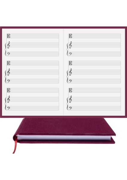 Piyano Nota Defteri (Do Sol Fa Anahtarlı Tırnaklı) - Planner El Dikişi (A/5)