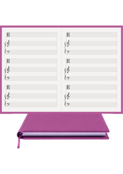 Piyano Nota Defteri (Do Sol Fa Anahtarlı Tırnaklı) - Planner El Dikişi (A/5)