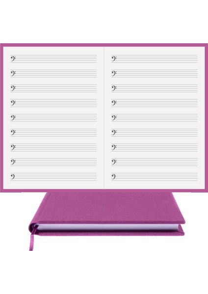 Müzik Nota Defteri (Fa Anahtarlı) - Planner El Dikişi, Özel Tasarım (A/5) fırsatları