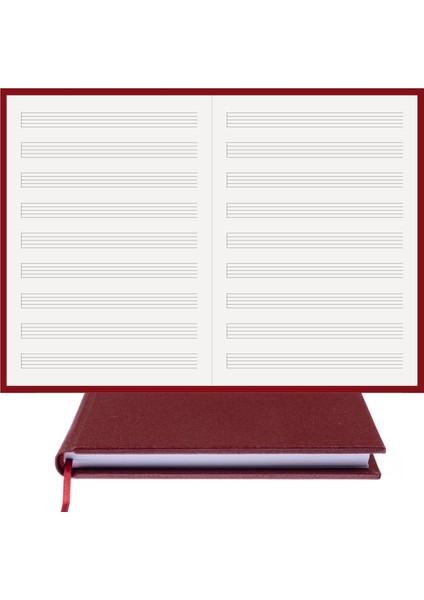 Müzik Nota Defteri (Anahtarsız Sol Kesik Çizgili) - Yıllık Planner El Dikişi (A/5) fırsatları