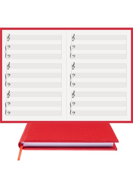 Piyano Nota Defteri (Sol Fa Fa Anahtarlı Tırnaklı) - Planner El Dikişi (A/5) fırsatları