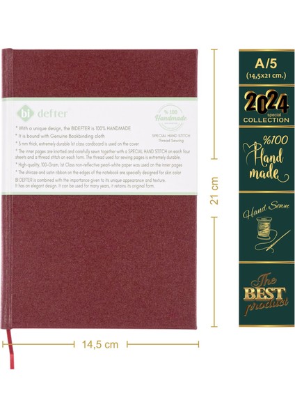 Piyano Nota Defteri (Sol Fa Anahtarlı Kesik Çizgili) - Planner El Dikişi (A/5) modelleri
