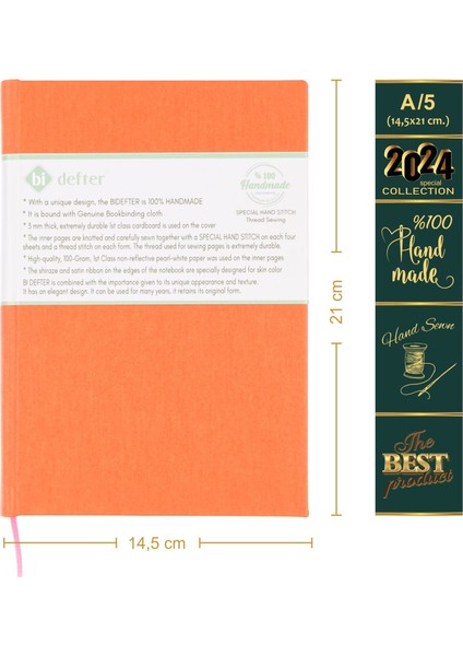 Gitar Nota Defteri (Tab Anahtarlı, Sol Kesik Çizgili) - Planner El Dikişi (A/5) modelleri
