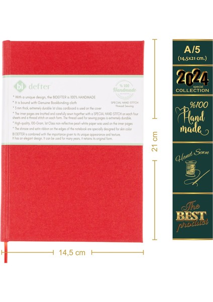 Gitar Nota Defteri (Tab Anahtarlı Akortlu) - Planner El Dikişi (A/5)