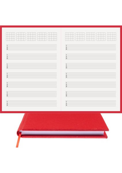 Gitar Nota Defteri (Tab Anahtarlı Akortlu) - Planner El Dikişi (A/5)