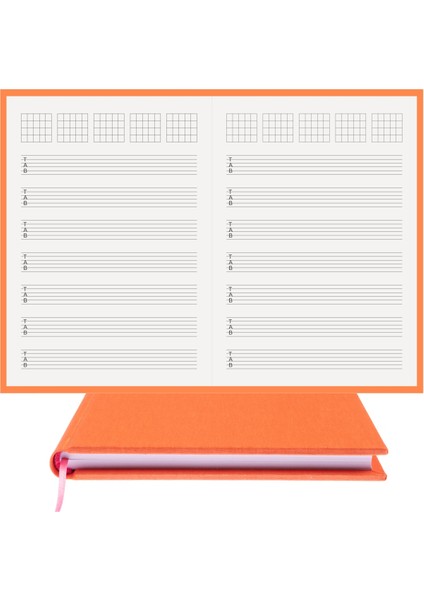 Gitar Nota Defteri (Tab Anahtarlı Akortlu) - Planner El Dikişi (A/5)