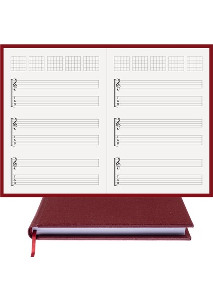 Gitar Nota Defteri (Sol ve Tab Anahtarlı Akortlu) - Planner El Dikişi (A/5)