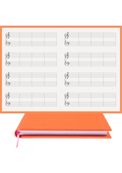 Piyano Nota Defteri (Sol Fa Anahtarlı Kesik Çizgili) - Planner El Dikişi (A/5)