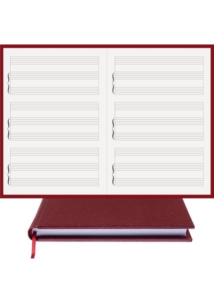 Piyano Nota Defteri (Anahtarsız Üçlü Sistem Tırnaklı) - Planner El Dikişi (A/5) fırsatları