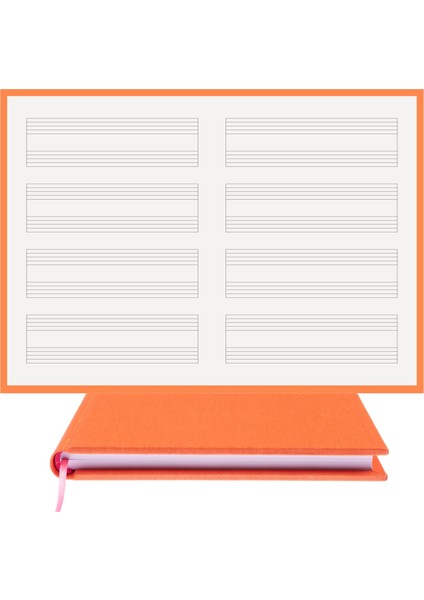 Gitar Nota Defteri (Anahtarsız Ikili Sistem) - Planner El Dikişi, Özel Tasarım (A/5)
