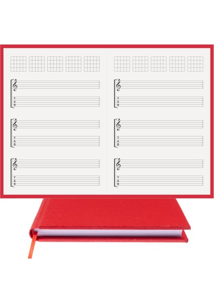 Gitar Nota Defteri (Sol ve Tab Anahtarlı Akortlu) - Planner El Dikişi (A/5) fırsatları