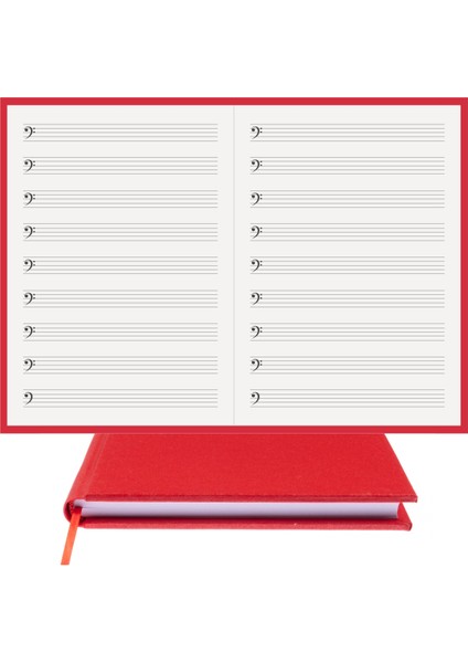 Müzik Nota Defteri (Fa Anahtarlı) - Planner El Dikişi, Özel Tasarım (A/5) fırsatları