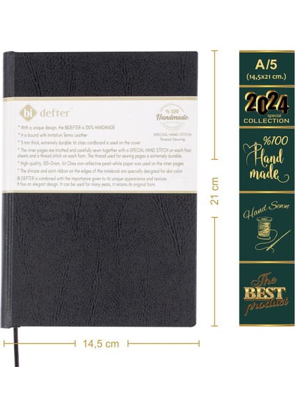 Müzik Nota Defteri (Anahtarsız Üçlü Sistem) - Yıllık Planner El Dikişi (A/5) modelleri