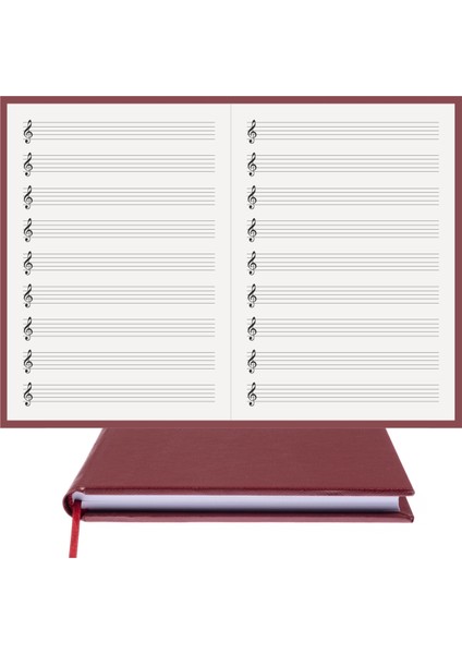Müzik Nota Defteri (Sol Anahtarlı) - Yıllık Planner El Dikişi (A/5) fırsatları