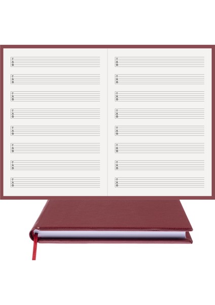 Gitar Nota Defteri (Tab Anahtarlı, Sol Kesik Çizgili) - Planner El Dikişi (A/5) fırsatları