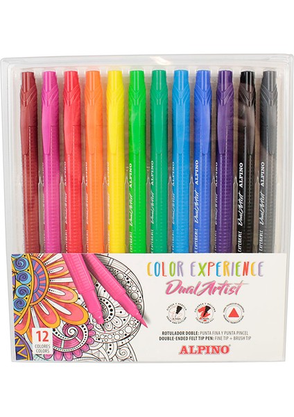 Alpıno AR 000186 Çift Yönlü Dual ARTIST12 Renk Keçeli Kalem