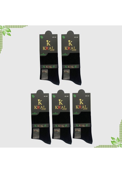 Kral Socks Bambu Erkek Soket Düz Uzun Çorap Klasik Yazlık Dikişsiz 5'Li Premium Set