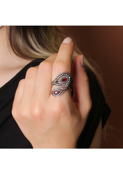 Elmas Yakut Taşlı Rose Altın Yüzük fiyatları