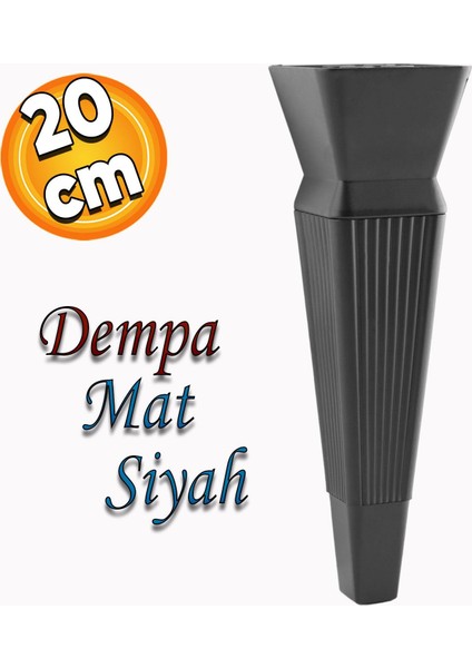 Dempa Lüks Mobilya Oturma Grubu Kanepe Sehpa Tv Ünitesi Koltuk Ayağı Baza Ayakları Mat Siyah 20 cm