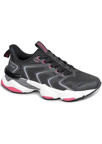 29907 Kadın Sneaker Spor Ayakkabı Siyah - Fuşya