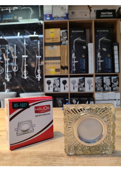 Kare Kristal Cam Spot Beyaz 6500K Ampul ve GU10 Duy Dahil HL95-1027