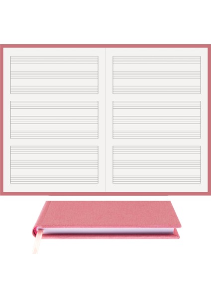 Müzik Nota Defteri (Anahtarsız Üçlü Sistem) - Yıllık Planner El Dikişi (A/5)