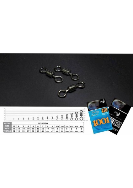 Rolling Swiwel Size:1/0 8 Pcs