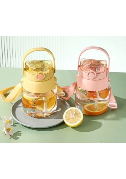 ST 6642 Sarı Hippo Tritan 1050 ml Tritan Saplı Matara