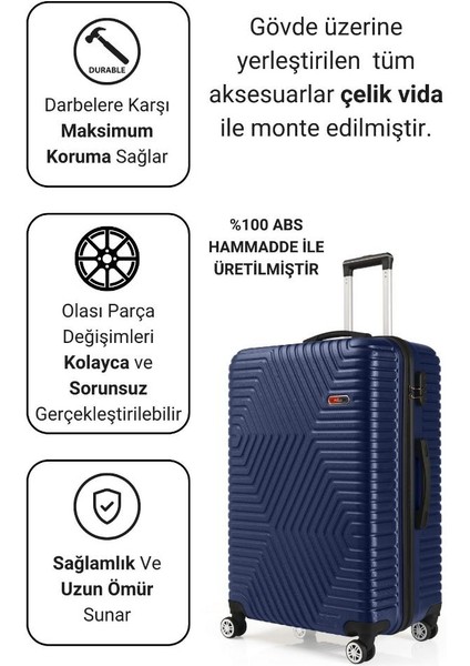 Abs Lacivert Büyük Boy Valiz 600.04-B fiyatları