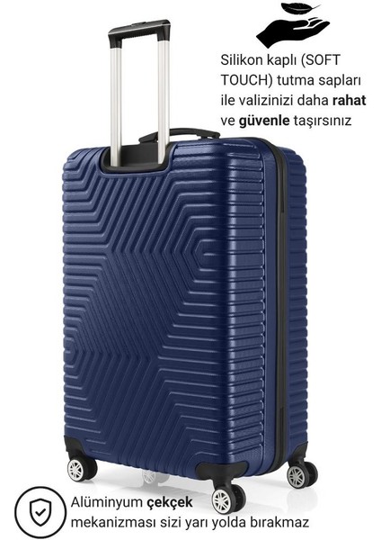 Abs Lacivert Büyük Boy Valiz 600.04-B modelleri