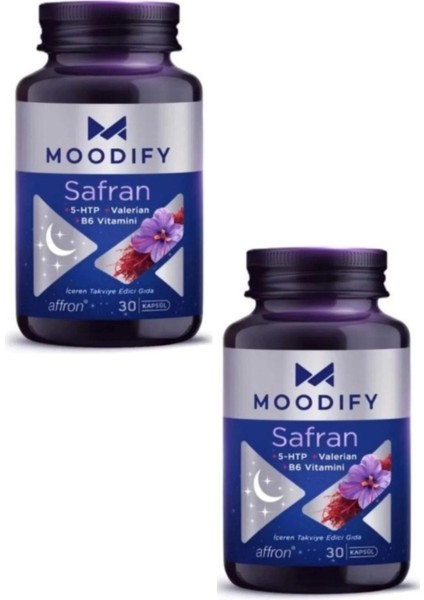 Moodify Safran 5 Htp Valerin Vitamin B6 30 Kapsül 2'li İyi Geceler Paketi