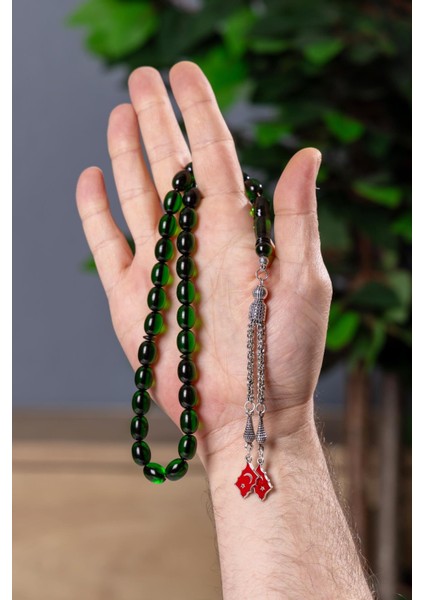 Zümrüt Yeşili Şıkır Şıkır Çekim Ateş Kehribar Tesbih modelleri