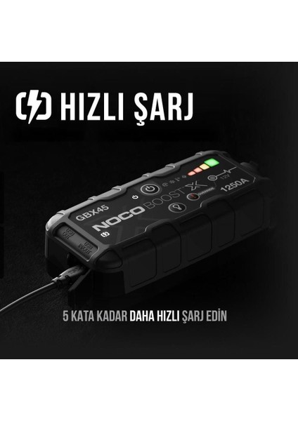 GBX45 12V 1250AMP Ultrasafe Lityum Akü Takviye + Powerbank + LED Lamba modelleri