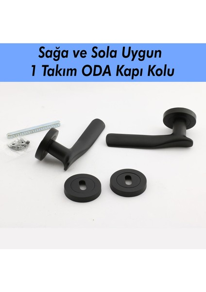 Royal Mat Siyah Oda Kapı Kolu Daire Rozetli Sürgülü ve Çelik Kapı Kulpu Uyumlu Sağ Sol Uygun Kolları modelleri