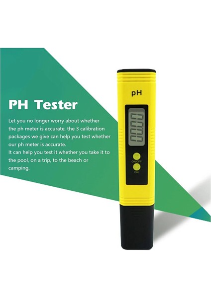 Dijital Ph Ölçer Su Kalitesi Test Cihazı - Sarı