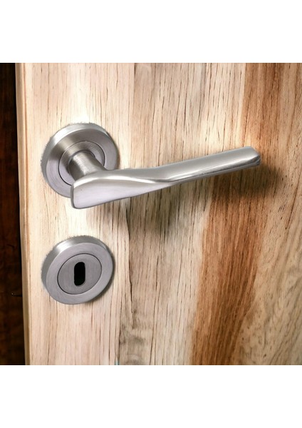 Royal Saten Oda Kapı Kolu Sürgülü ve Çelik Kapı Kulpu Uyumlu Daire Rozetli Sağa Sola Uygun Kolları modelleri