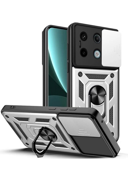 Xiaomi Redmi Note 13 Kılıf Yüzüklü Sürgülü Kamera Korumalı Pars