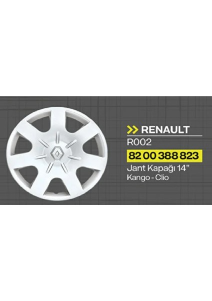 Jant Kapağı Kangoo-Clıo- Megane 14J (4 Lü Set Takım)