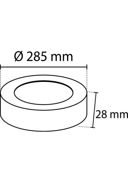24W Sıva Üstü LED Panel Siyah Oval