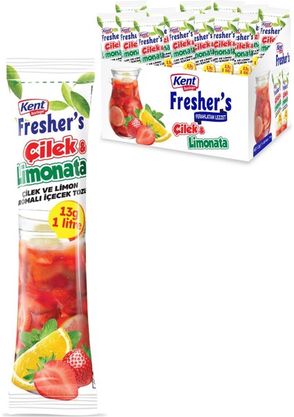 Fresher's Çilekli Limonata Toz Içecek 13 gr x 48 Adet