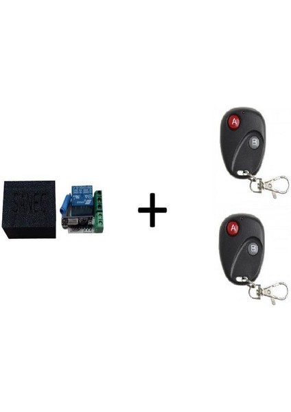 Sanec 1 Kanal DC12V 10A Röle +2 Adet 2 Kanal Rf Uzaktan Kumanda 433MHZ
